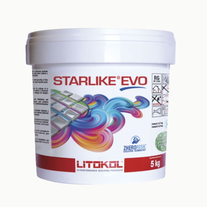Litokol STARLIKE EVO 100 BIANCO ASSOLUTO white epoxy resin adhesive joint 5kg bucket
