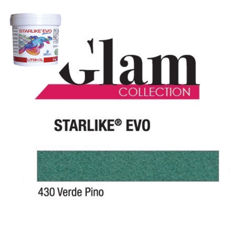 Litokol STARLIKE EVO 430 VERDE PINO verde III Adesivo in resina epossidica Joint Secchio da 5 kg
