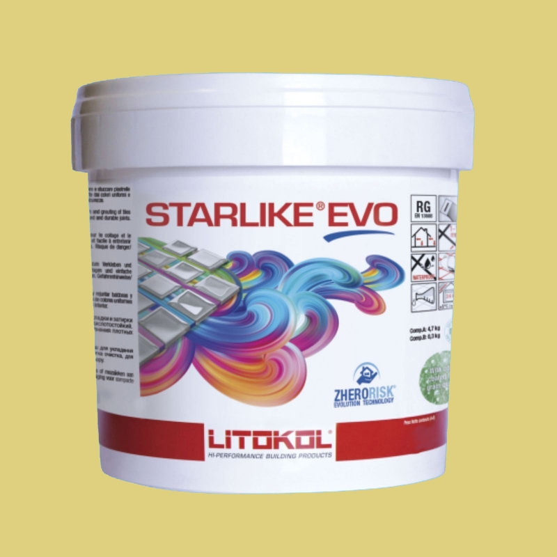 Litokol STARLIKE EVO 600 GIALLO VANIGLIA yellow Epoxy resin adhesive Joint 2.5kg bucket