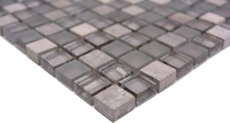 Campione a mano piastrelle mosaico vetro pietra naturale mosaico pietra mix grigio opaco piastrelle backsplash MOS92-590_m