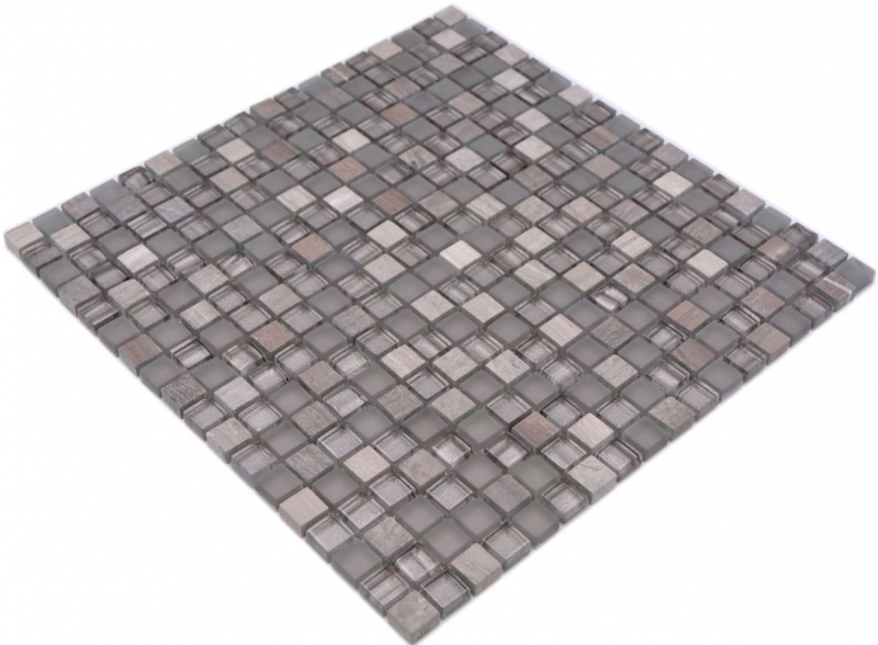 Campione a mano piastrelle mosaico vetro pietra naturale mosaico pietra mix grigio opaco piastrelle backsplash MOS92-590_m