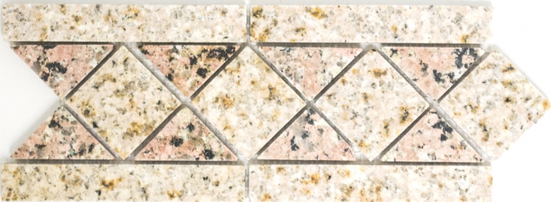 Mosaic tiles Border Borders Borders Natural stone Sand Rosso beige rose 850/BT