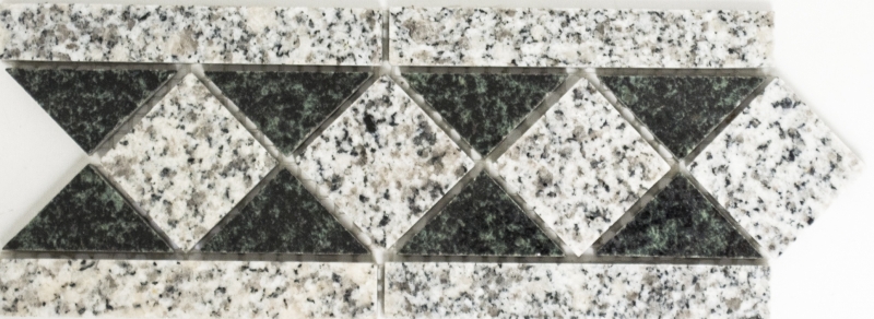 Bordo a mosaico Borde Padang pietra naturale grigio nero 8x20 cm Articolo 860/BT