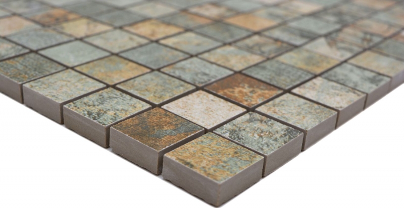 Ceramic mosaic porcelain stoneware beige brown gray-green matt wall floor kitchen bathroom shower MOS18-25CB