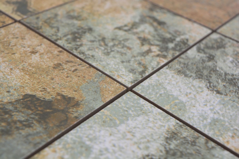 Mosaico ceramico gres porcellanato beige marrone grigio verde opaco parete pavimento cucina bagno doccia MOS23-95CB