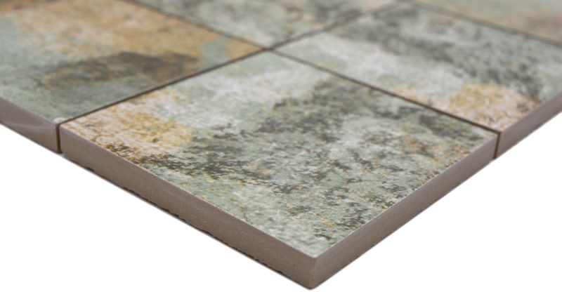 Keramikmosaik Feinsteinzeug beige braun graugrün matt Wand Boden Küche Bad Dusche MOS23-95CB