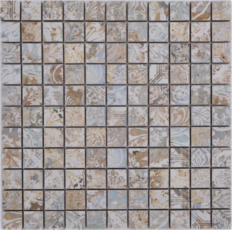 Mosaico ceramico gres porcellanato multicolore opaco parete pavimento cucina bagno doccia MOS18-25CS