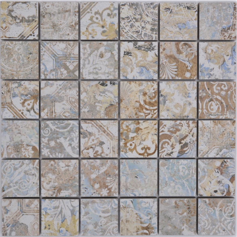 Mosaico ceramico gres porcellanato multicolore opaco parete pavimento cucina bagno doccia MOS14-47CS