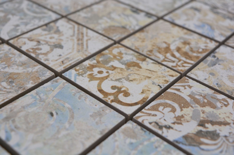 Mosaico ceramico gres porcellanato multicolore opaco parete pavimento cucina bagno doccia MOS14-47CS