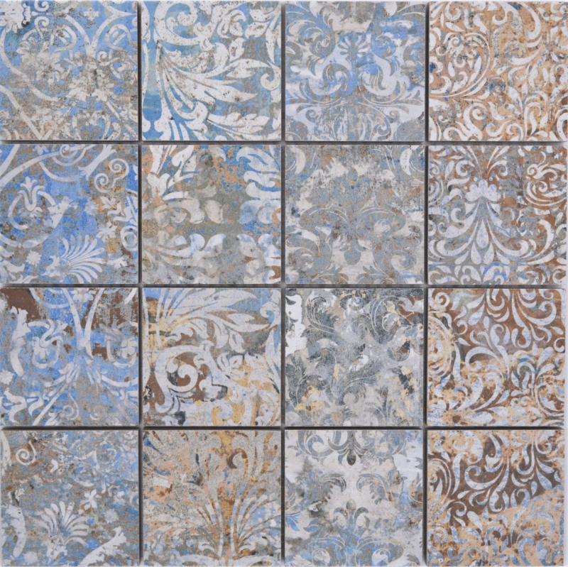 Keramikmosaik Feinsteinzeug stark mehrfarbig matt Wand Boden Küche Bad Dusche MOS16-71CV