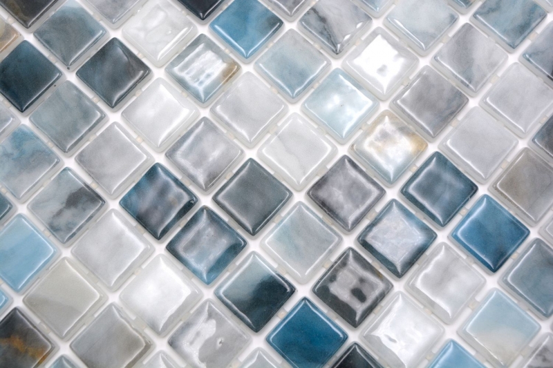 Swimming pool mosaic pool mosaic glass mosaic gray anthracite iridescent wall floor kitchen bathroom shower MOS220-P56256
