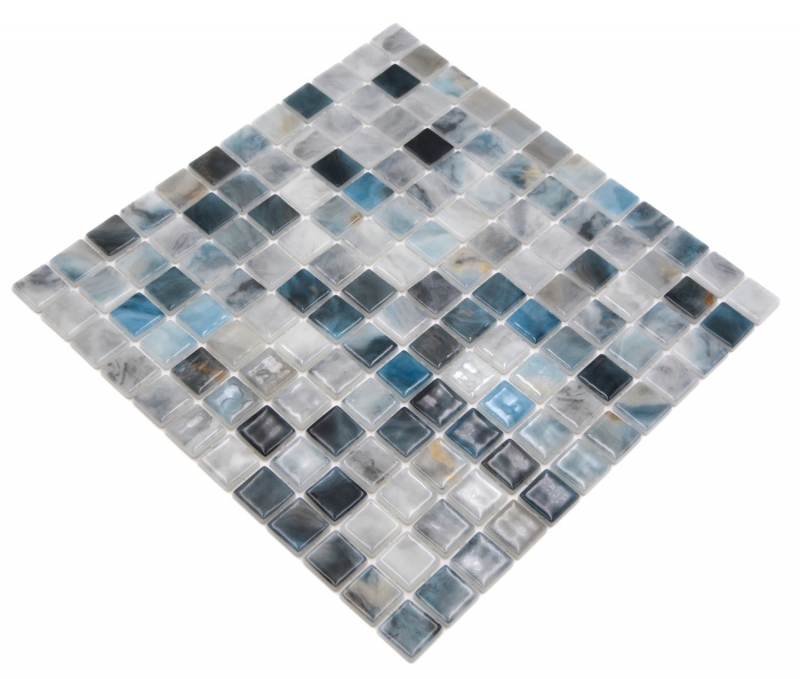 Schwimmbadmosaik Poolmosaik Glasmosaik grau anthrazit changierend Wand Boden Küche Bad Dusche MOS220-P56256