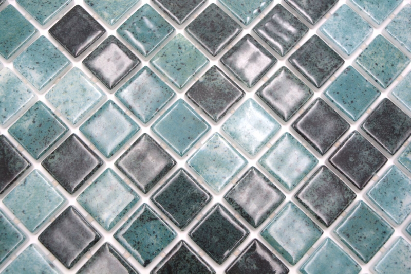 Mosaico piscina mosaico piscina mosaico vetro verde antracite iridescente parete pavimento cucina bagno doccia MOS220-P56258