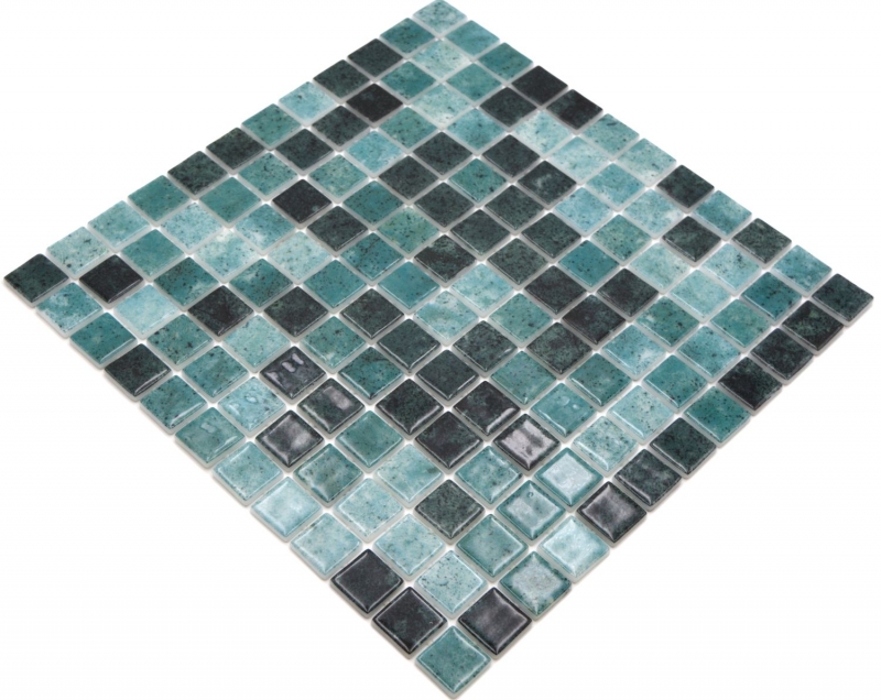 Mosaico piscina mosaico piscina mosaico vetro verde antracite iridescente parete pavimento cucina bagno doccia MOS220-P56258