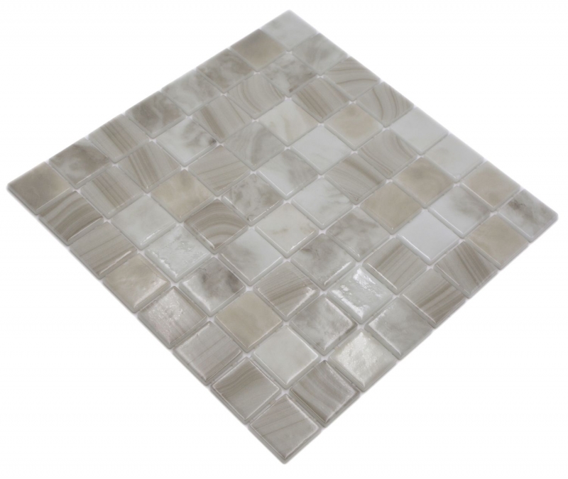 Swimming pool mosaic pool mosaic glass mosaic light beige iridescent wall floor kitchen bathroom shower MOS220-P56381