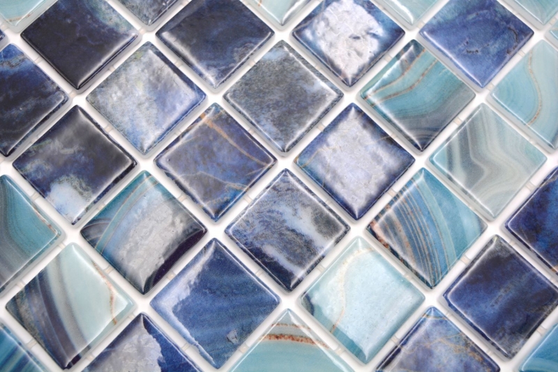 Mosaico piscina mosaico piscina mosaico vetro blu reale iridescente lucido parete pavimento cucina bagno doccia MOS220-P56384