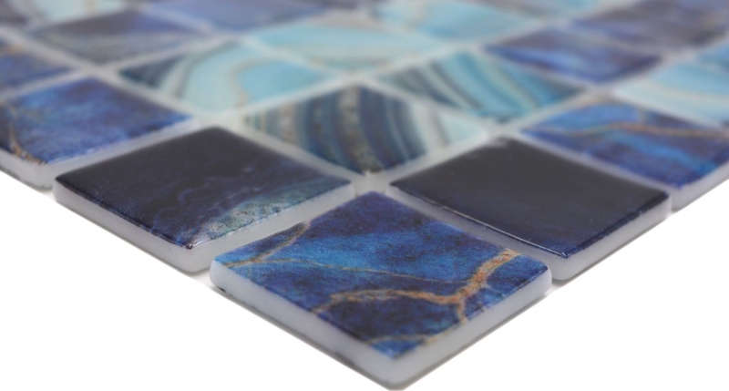 Mosaico piscina mosaico piscina mosaico vetro blu reale iridescente lucido parete pavimento cucina bagno doccia MOS220-P56384