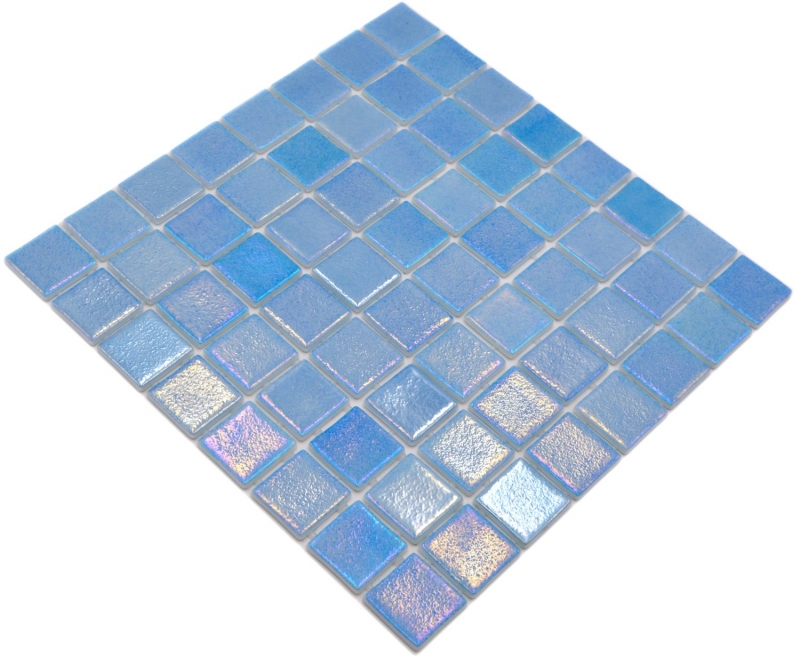 Swimming pool mosaic pool mosaic glass mosaic light blue iridescent multicolored glossy wall floor kitchen bathroom shower MOS220-P55381