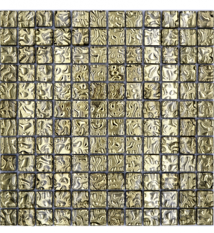 MUSTER von Mosaikfliesen Glas Edelstahl Metall Gold für Wand Dusche Küche Bad 
