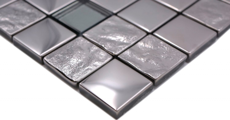 Mosaïque de verre Carreau de mosaïque electroplated argent métal cuisine carreaux MOS88-XCB5