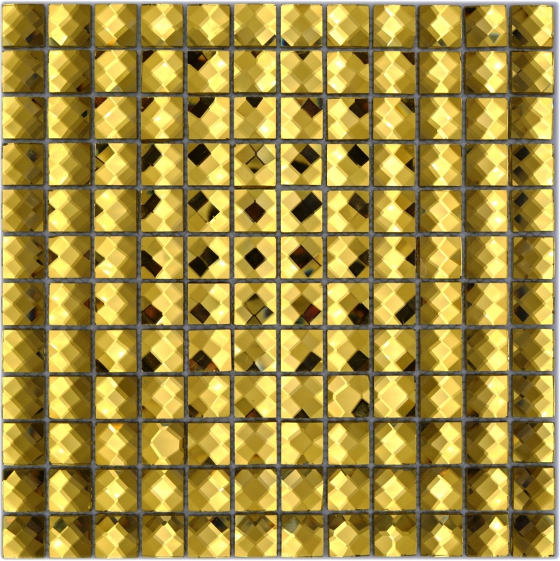 Diamant Mosaikfliese gold glänzend Wand Küche Bad Dusche MOS130-GO823