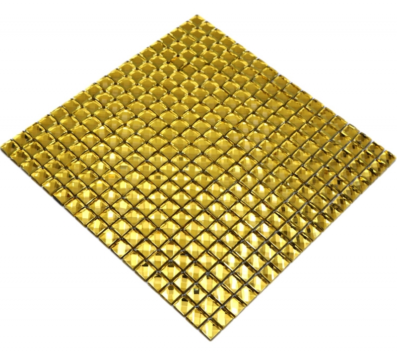 Diamond mosaic tile gold glossy wall kitchen bathroom shower MOS130-GO821