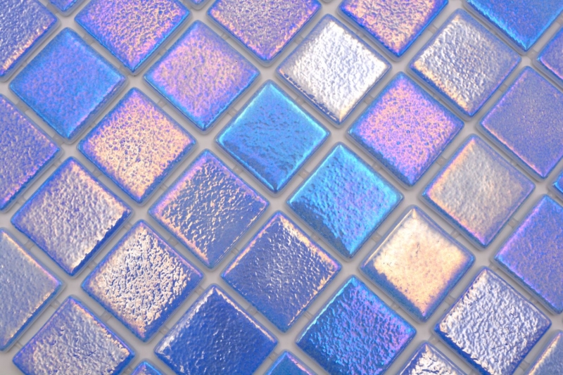 Swimming pool mosaic pool mosaic glass mosaic blue iridescent multicolored glossy wall floor kitchen bathroom shower MOS220-P55382