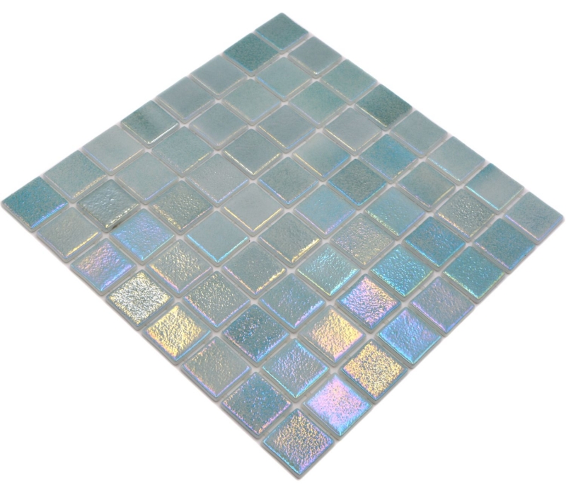 Mosaico piscina mosaico piscina mosaico vetro verde pastello iridescente multicolore lucido parete pavimento cucina bagno doccia MOS220-P55383