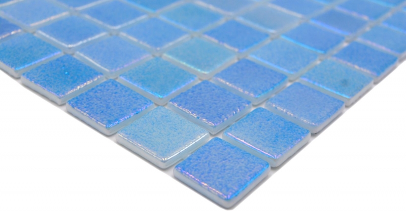 Mosaico piscina Mosaico piscina Mosaico vetro azzurro iridescente multicolore lucido Muro Pavimento Cucina Bagno Doccia MOS220-P55251