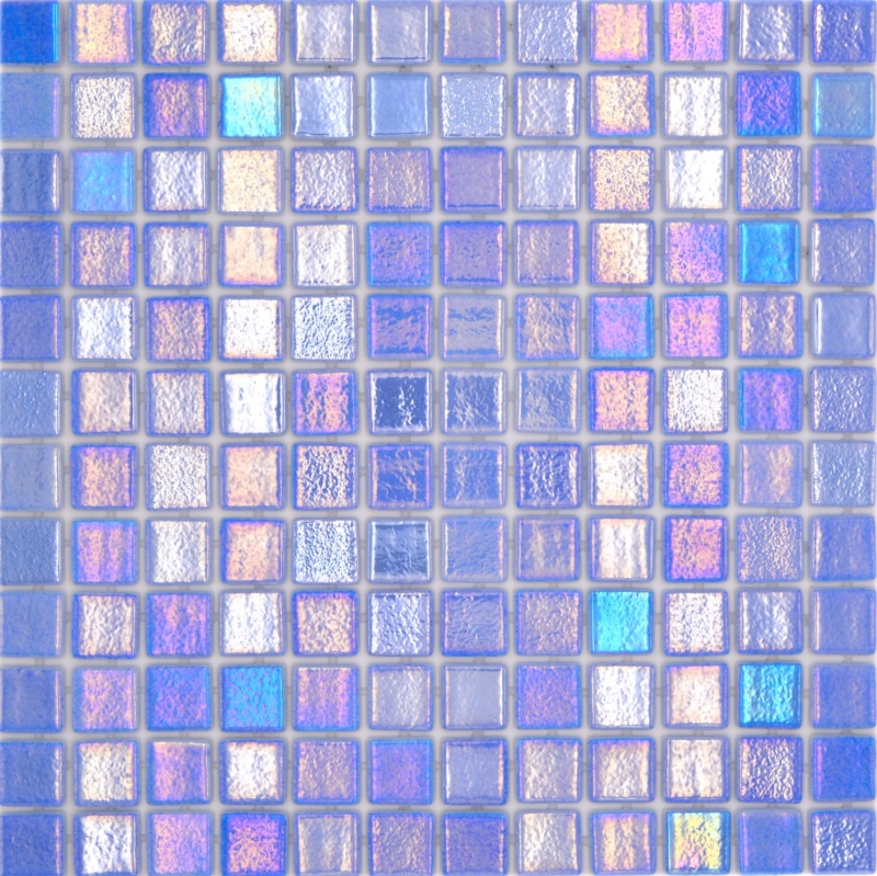 Mosaïque de piscine Mosaïque de verre bleu irisé multicolore brillant mur cuisine salle de bain douche MOS220-P55252
