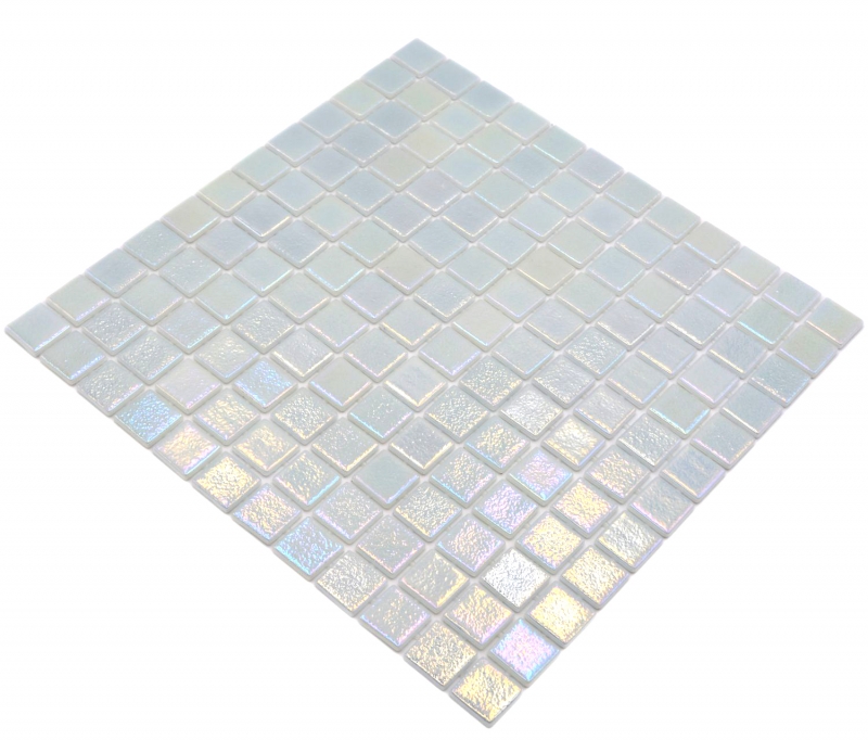 Schwimmbadmosaik Poolmosaik Glasmosaik cream irisierend mehrfarbig glänzend Wand Boden Küche Bad Dusche MOS220-P55254