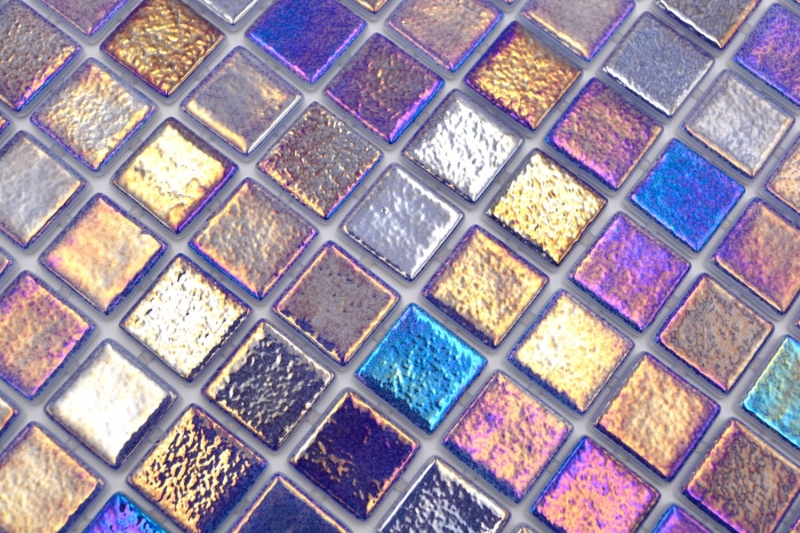 Swimming pool mosaic pool mosaic glass mosaic blue purple multicolored iridescent wall floor kitchen bathroom shower MOS220-P55255
