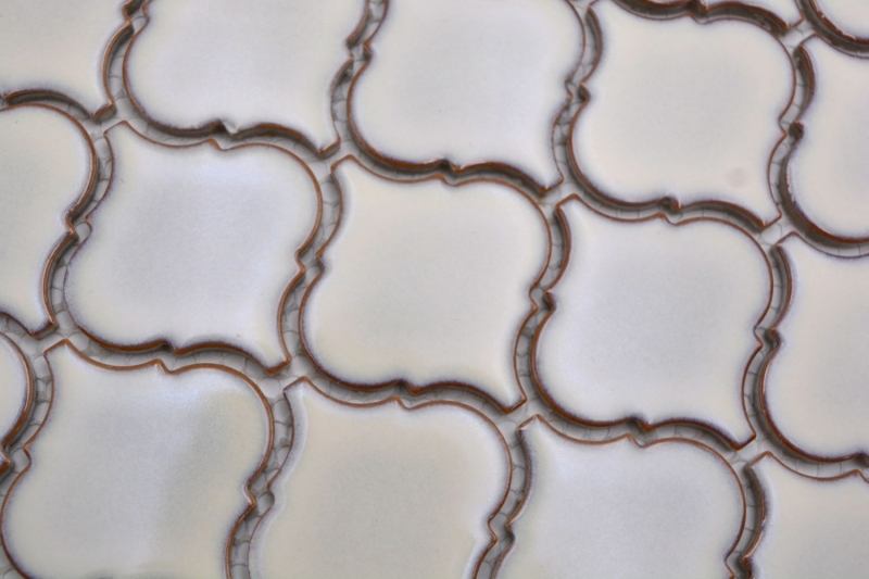 Keramikmosaik Mosaikfliesen altweiss glänzend Wand Boden Küche Bad Dusche MOS13-PAW5