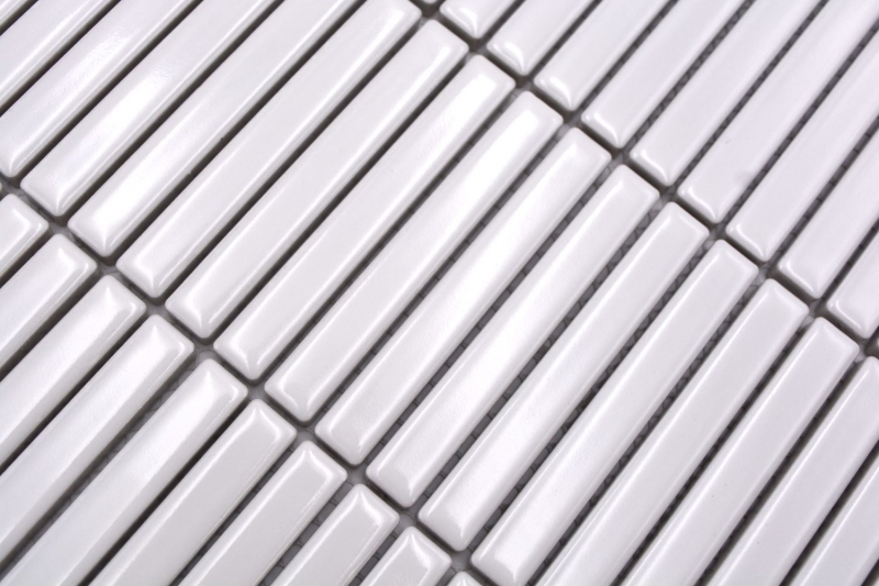 Mosaico ceramico piastrelle bianco lucido parete cucina bagno doccia MOS24-CG11