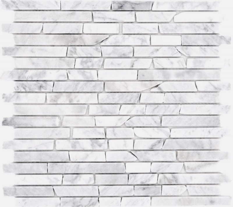 Natural stone mosaic tiles marble white carrara matt wall floor kitchen bathroom shower MOS40-Brick2000
