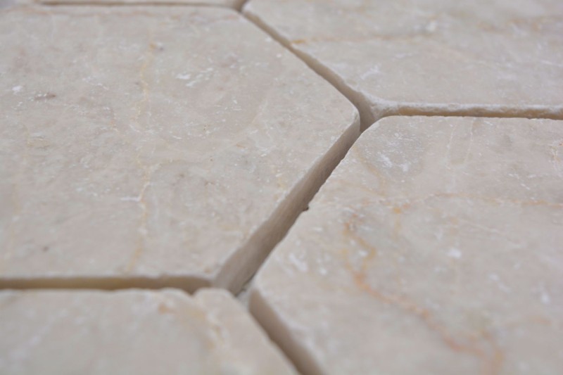 Piastrelle mosaico pietra naturale marmo avorio opaco parete pavimento cucina bagno doccia MOS42-HX141