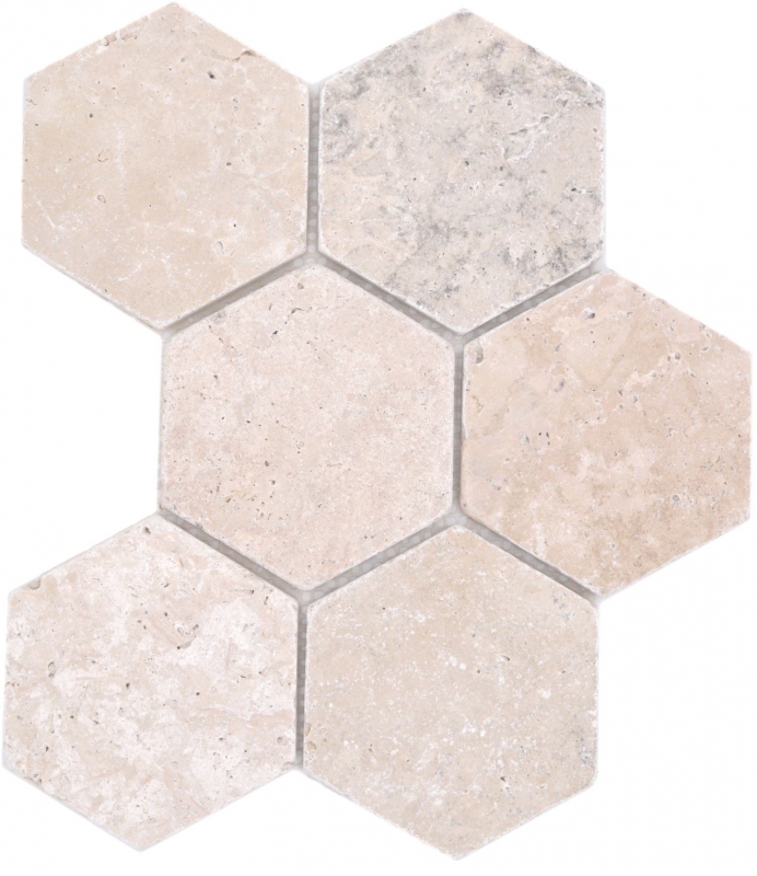 Piastrelle mosaico pietra naturale terrazza travertino beige opaco parete pavimento cucina bagno doccia MOS42-HX146