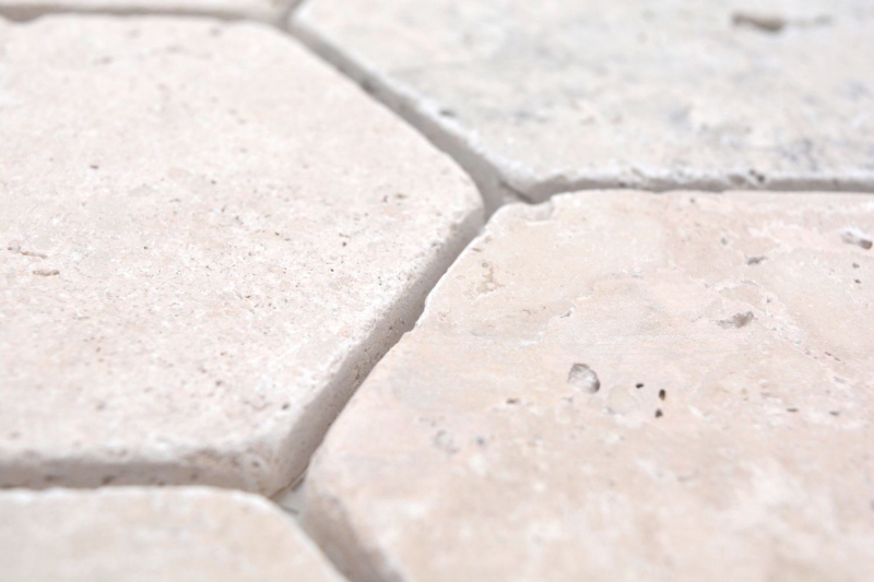 Natural stone mosaic tiles terrace travertine beige matt wall floor kitchen bathroom shower MOS42-HX146