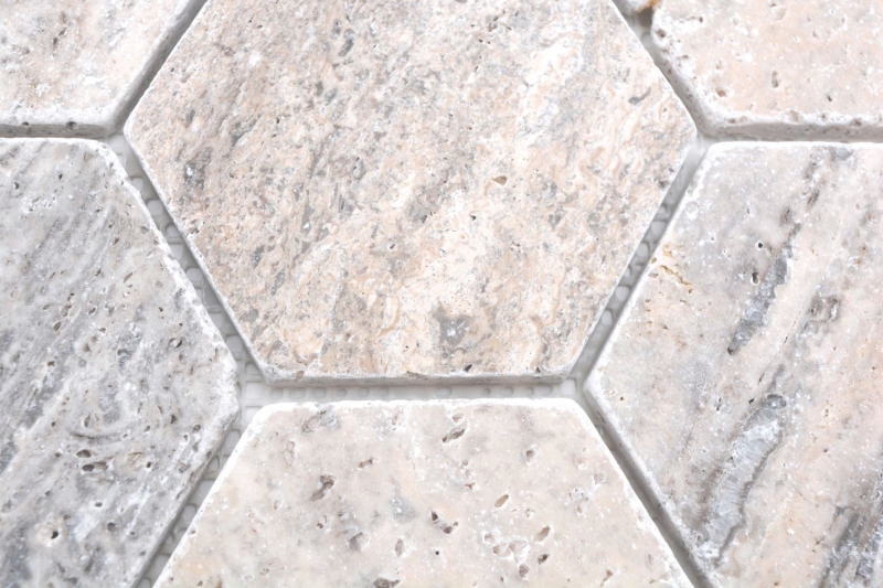 Piastrelle di pietra naturale mosaico terrazzo travertino bianco grigio opaco parete pavimento cucina bagno doccia MOS42-HX147