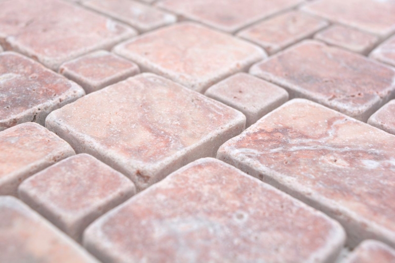 Natural stone mosaic tiles terrace travertine red matt wall floor kitchen bathroom shower MOS40-FP45
