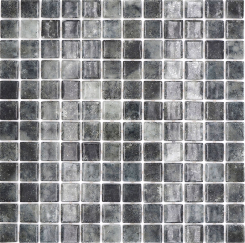 Mosaico piscina Mosaico piscina Mosaico vetro nero antracite cangiante Muro Pavimento Cucina Bagno Doccia MOS220-P56253_f