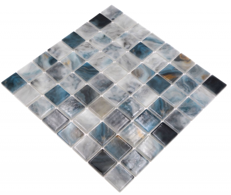Schwimmbadmosaik Poolmosaik Glasmosaik grau anthrazit changierend Wand Boden Küche Bad Dusche MOS220-P56386_f