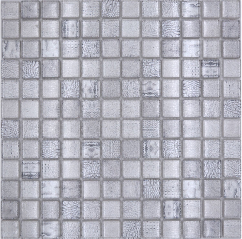 Piastrella di vetro a mosaico bianco lucido Africa parete cucina bagno doccia MOS68-WL14_f
