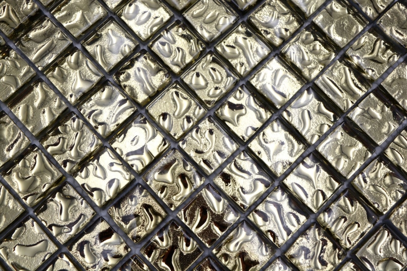 Mosaico di vetro con tessere doro Rivestimento per pareti Mosaico per pareti Bagno Cucina MOS78-8GO3_f