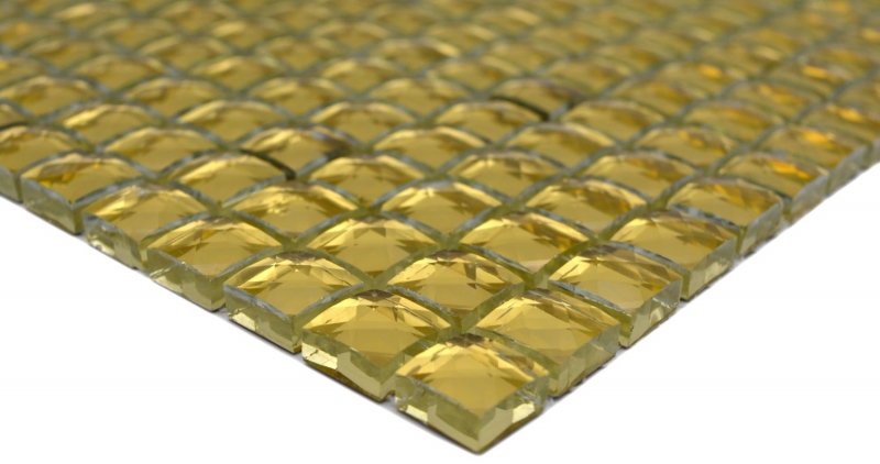 Diamond mosaic tile gold glossy wall floor kitchen bathroom shower MOS130-GO821_f