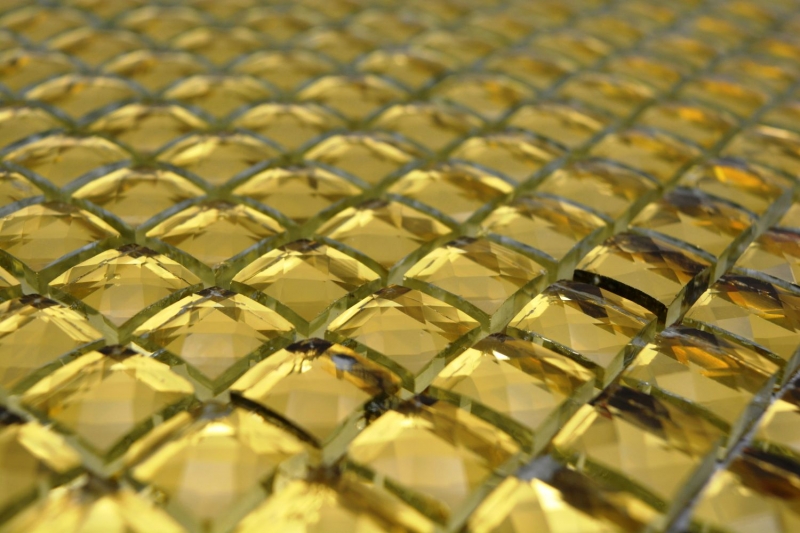 Diamant Mosaikfliese gold glänzend Wand Boden Küche Bad Dusche MOS130-GO821_f