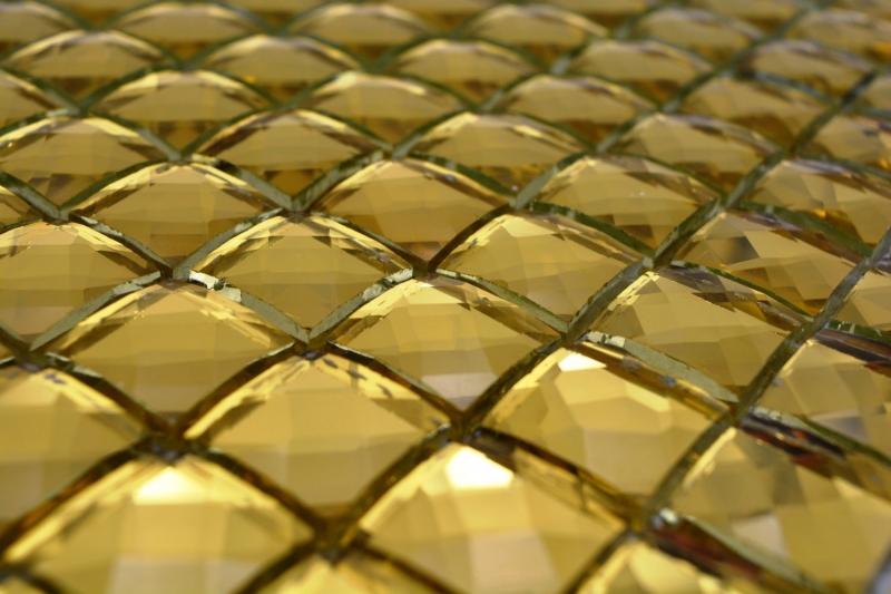 Diamant Mosaikfliese gold glänzend Wand Boden Küche Bad Dusche MOS130-GO823_f