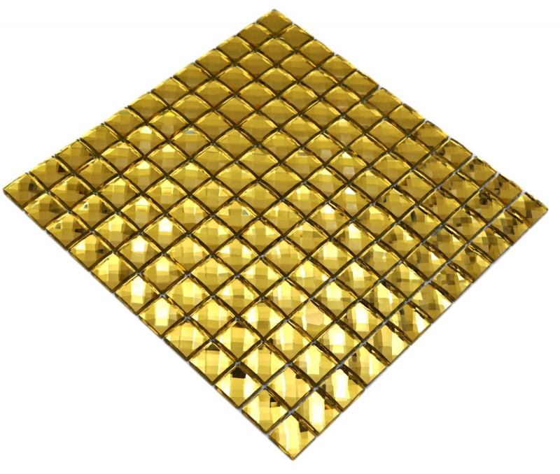 Diamond mosaic tile gold glossy wall floor kitchen bathroom shower MOS130-GO823_f