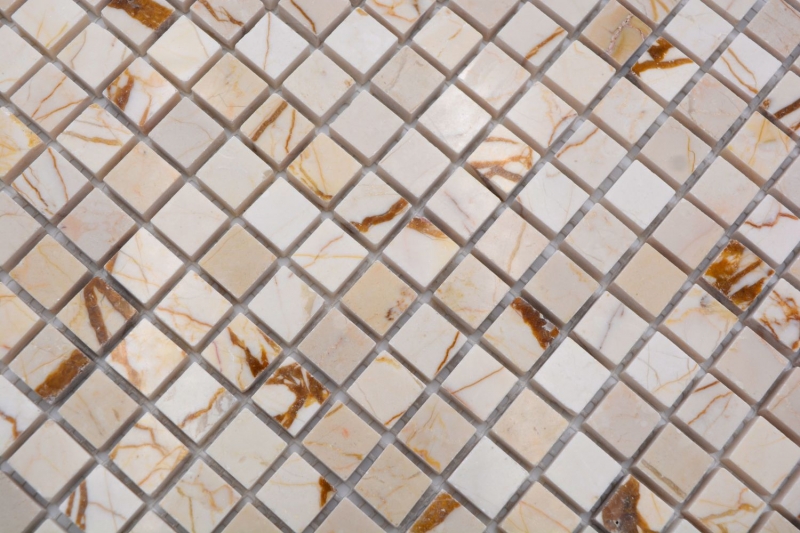 Mosaico in pietra naturale marmo dorato crema lucido parete pavimento cucina bagno doccia MOS38-15-2807_f