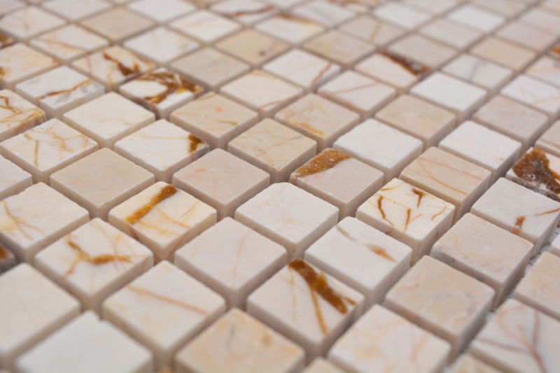 Mosaico in pietra naturale marmo dorato crema lucido parete pavimento cucina bagno doccia MOS38-15-2807_f